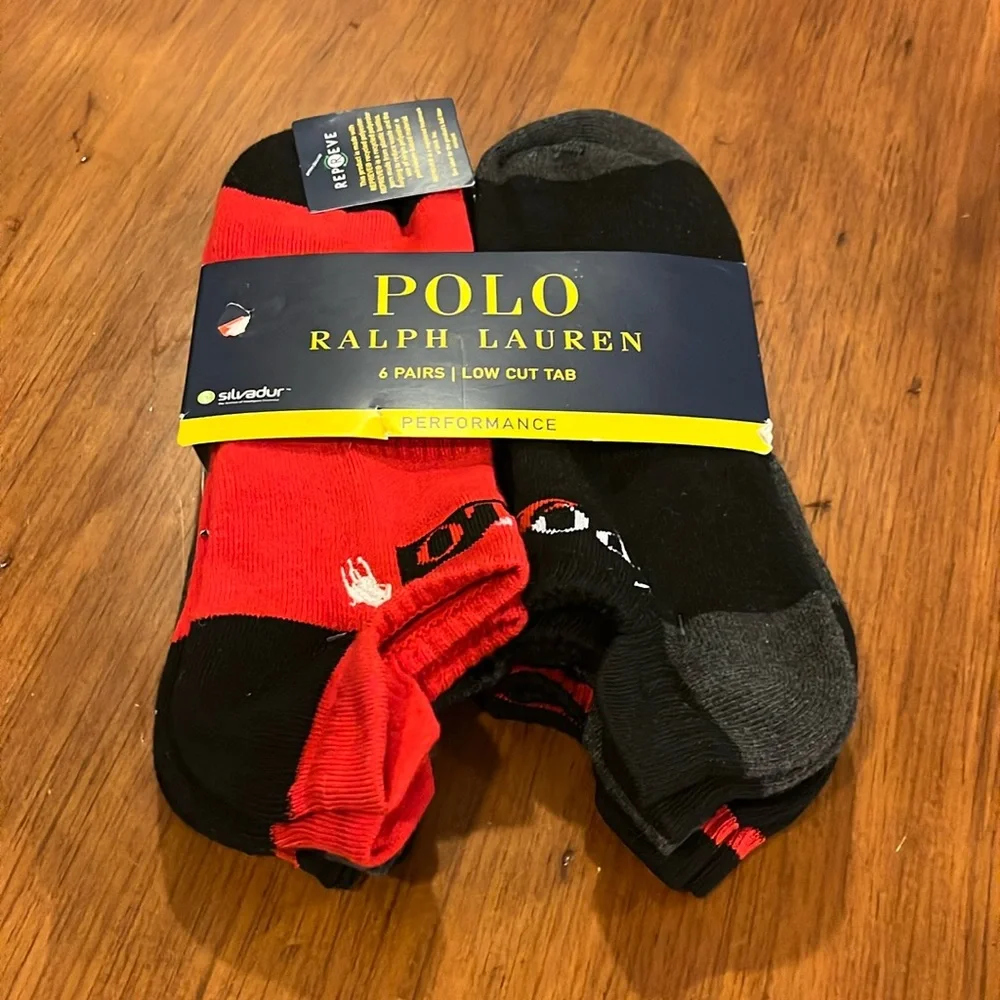 Polo Ralph Lauren Men’s Low Cut Tab Athletic Socks 6 pair Mens Shoe Size 6-12.5